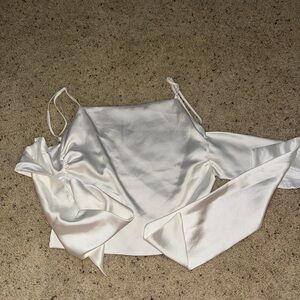 Zara White Satin Blouse